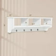 Floating Hanger Rack Costway Modern Floating Wood Coat Rack with Key Hanger and Entryway ...