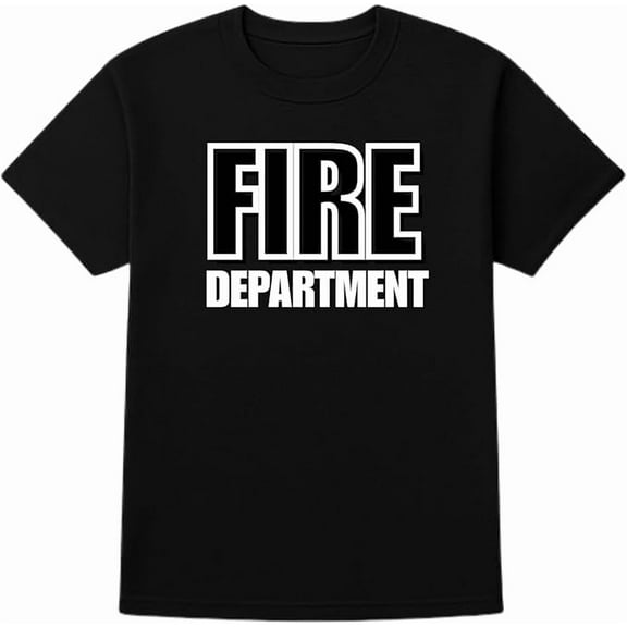 BILLIONHATS 12-Pack Black Fire Dept. T-Shirt Size 3XL – Cotton Blend Printed in USA for Firefighters & Crew