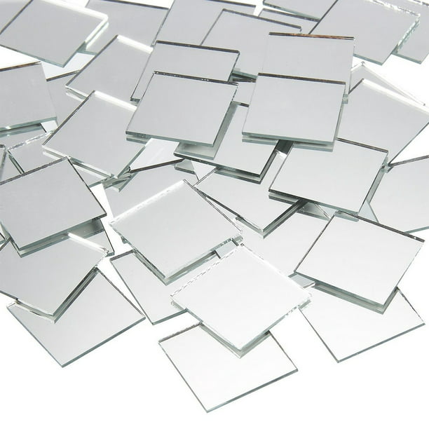 120 Pack Mini Craft Mirrors, 1x1 inches Square Glass Mosaic Tile Pieces