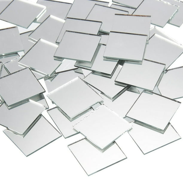 120 Pack Mini Craft Mirrors, 1x1 inches Square Glass Mosaic Tile Pieces