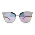 thumbnail image 3 of Womens Cat Eye Double Rim Butterfly Shape Mirror Lens Sunglasses Silver Purple Mirror, 3 of 4