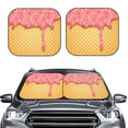 thumbnail image 2 of Windshield Sun Shade, Pink Ice Cream Foldable Car Sun Shade Windshield for Front, 2 Pieces, 2 of 7