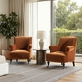 thumbnail image 2 of Jennifer Taylor Home Eloise 30" Pleated Sock Arm Accent Armchair, Burnt Orange Performance Velvet, 2 of 10