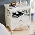 thumbnail image 5 of Wood Nightstand with 2 Drawers, Bedside Tables with 1 Shelf & Fenced Desktop, Bed Side Table & Night Stand End Table with Storage for Living Room, Bedroom, White, 23.6“L x 17”W x 27.5”H, 5 of 9