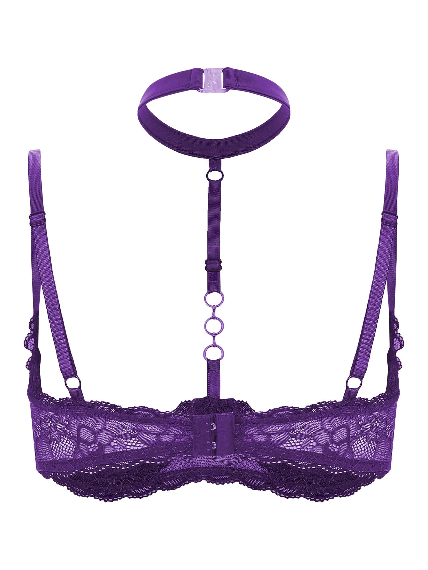 Out From Under Budapest Love High Sheer Lace Bralette In Purple