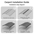 thumbnail image 5 of EASYHAWK 20x30 FT Heavy Duty Galvanized Steel Carport - Outdoor Metal Carport Vehicle Shelter for Cars, Trucks, SUVs, Boats & Tractors, 5 of 8