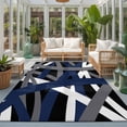thumbnail image 2 of Large Area Rugs 5'x8', Navy Blue Black Geometric Carpet Runner Indoor Outdoor Rugs Home Decor Aesthetic, Modern Art Abstract Grey Line Non Slip Mats Washable Accent Rug for Living Room Bedroom, 2 of 8