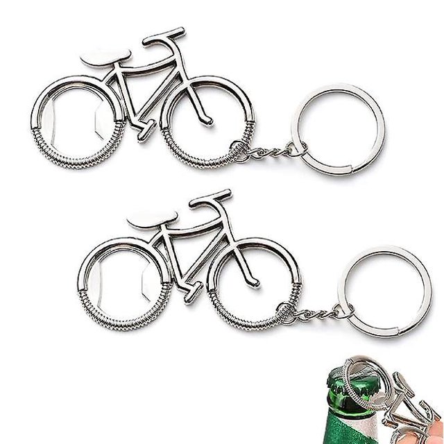 2 piezas llavero abridor de botellas de bicicleta, abridor de botellas de bicicleta, llavero abridor de cerveza, mini llave abridor de botellas, abridor de cerveza portátil, llavero colgante abridor d