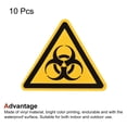 thumbnail image 3 of Unique Bargains Triangle 'Biohazard' Warning Sign Yellow with Black Words 20mm 10pack, 3 of 4