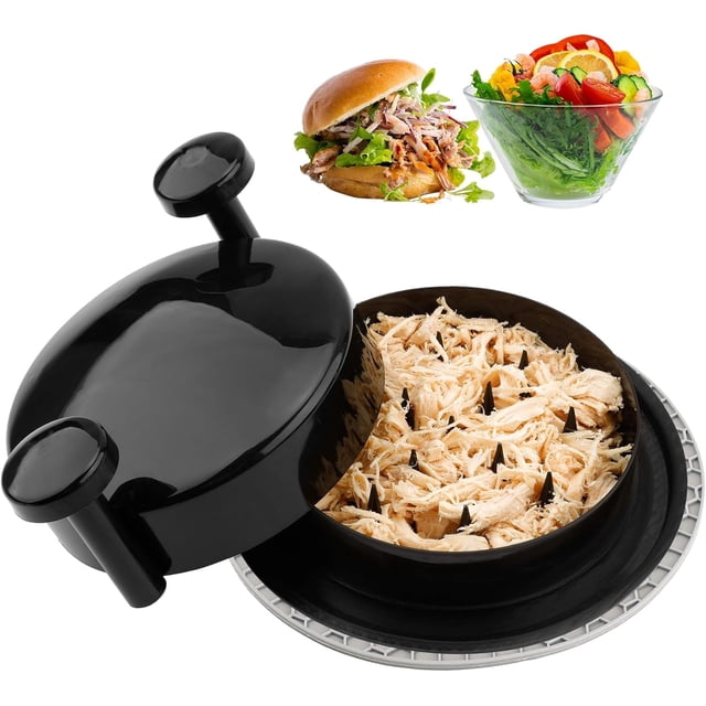 Chicken Shredder Tool Twist Meat Shredder Tool Twist Meat Masher Chicken Shredder Machine with Handles Plastic Pro Meat Shredded Chicken Grinder Claws Pork Beef Kitchen Food Bowl Black Pork Grinder
