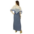 thumbnail image 4 of Bimba Women Long Blue Maxi Dress With Net Poncho Summer Gown With Side Slit, 4 of 4