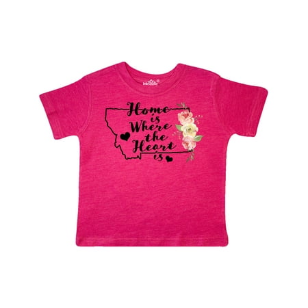 

Inktastic Montana Home is Where the Heart is with Watercolor Floral Gift Toddler Boy or Toddler Girl T-Shirt