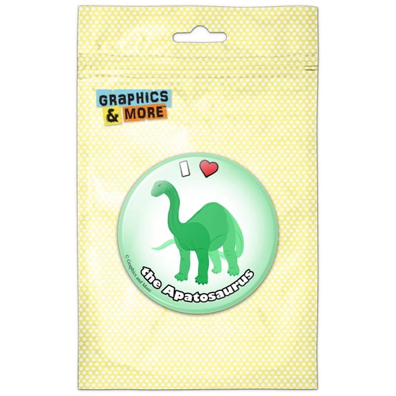 I Love Heart Apatosaurus Dinosaur Refrigerator Button Magnet