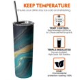 thumbnail image 6 of 20oz Teal Gold Wave Marble Pattern Skinny Tumblers Stainless Steel Tumbler with Lid and Straw,Vacuum Insulated Double Wall Travel Tumbler Cups with Cleaning Brush for Coffee,Tea, 6 of 6