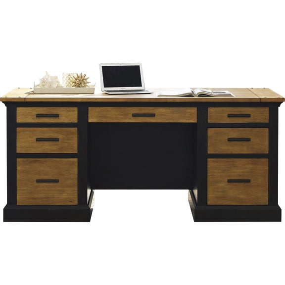 Martin Furniture Toulouse Wood Executive Desk Writing Table Office Desk Black
