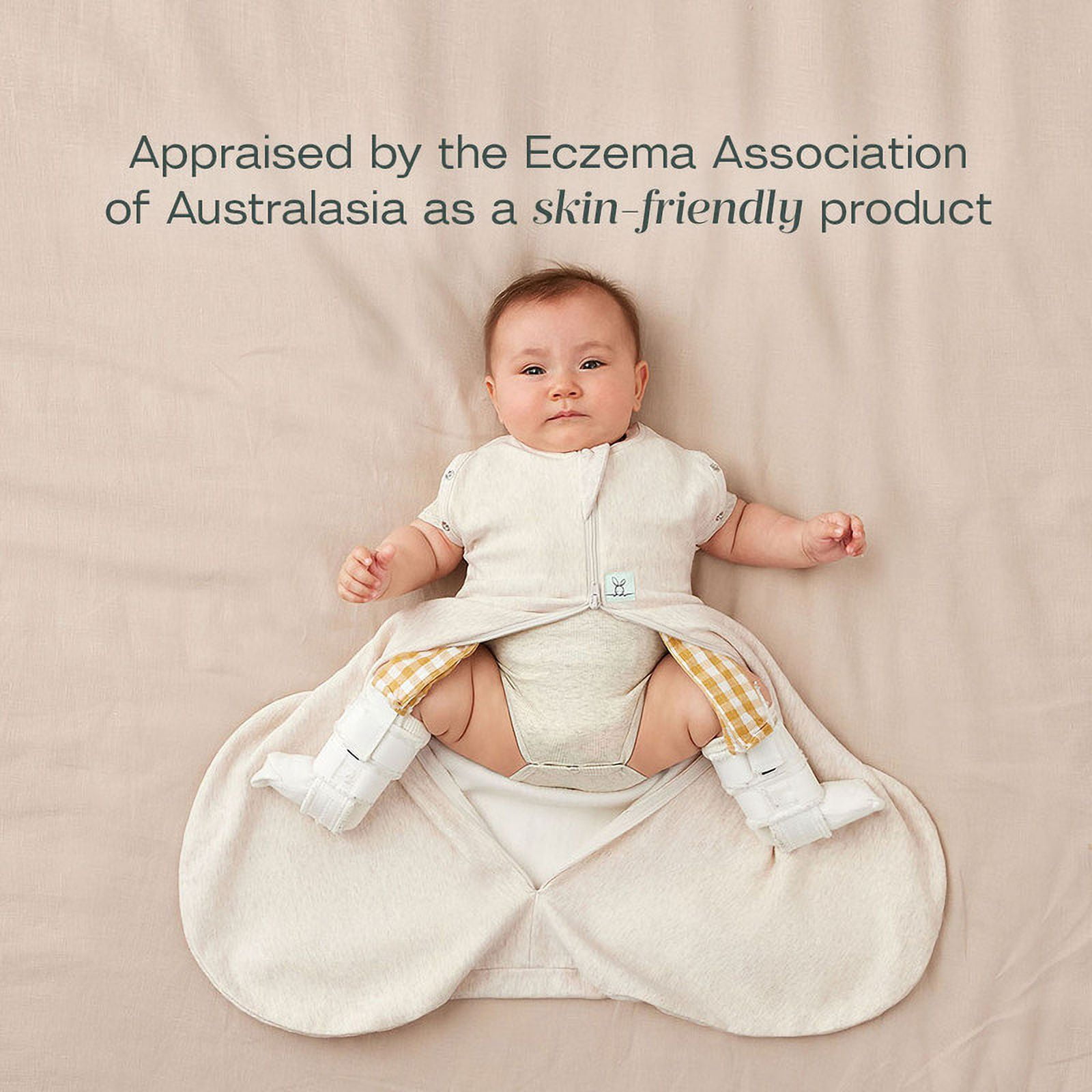 ergoPouch 2.5 TOG Hip Harness Cocoon Swaddle Bag - Our Baby Swaddle Provides a Snug and Gentle Sleep - Swaddle for Baby Made of Organic Cotton & Breathable Material (3-6 Months, Oatmeal Marle)