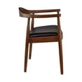 thumbnail image 2 of 2xhome Solid Wood Farmhouse Dining Chair with PU Leather Cushion Seat - Kennedy Presidential Modern Accent Armchair for Kitchen Dining Room or Office, Espresso, 2 of 10