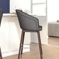 thumbnail image 3 of Flash Furniture Margo 30"H Square Mid Back Barstool, Gray/Walnut, 3 of 11