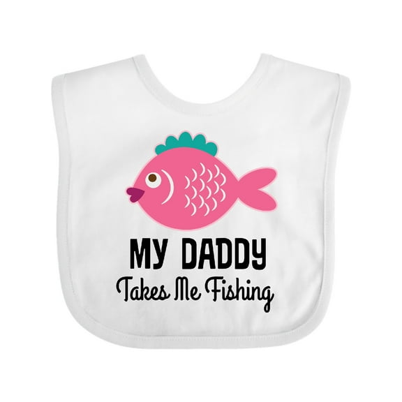 Inktastic Girls Fishing with Daddy Girls Baby Bib
