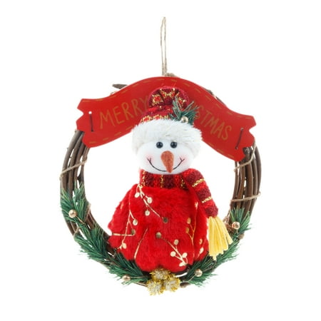 

AXXD Christmas Deco Christmas Vine Circle Wreath Old Man Snowman Pendant Shopping Mall Door Wall Hanging Decoration Props Christmas Deco Supplies Room Decor For Clearance