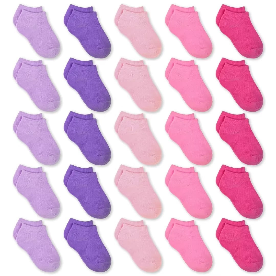 Kids Socks, 25 Pairs Toddler Socks Low Cut for Boys Girls 114 Years