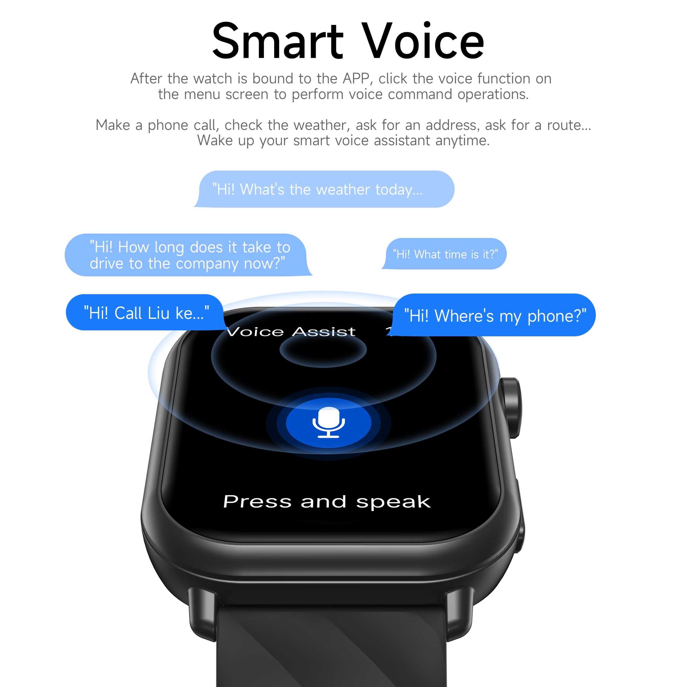 FITORA New 1.83"HD Screen Men Women Smart Watch 2026, with Bluetooth Call Answer Multi-Sports Modes 1000mAh 10 Days Battery Life Compatible with Android and iPhone-White