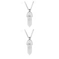 thumbnail image 1 of Minnieouse Abalorio hexagonal para mujer y hombre, regalos de aniversario, colgantes colgantes, abalorios de cristal coloridos puntiagudos, Leche blanca 2Conjunto, 1 of 6