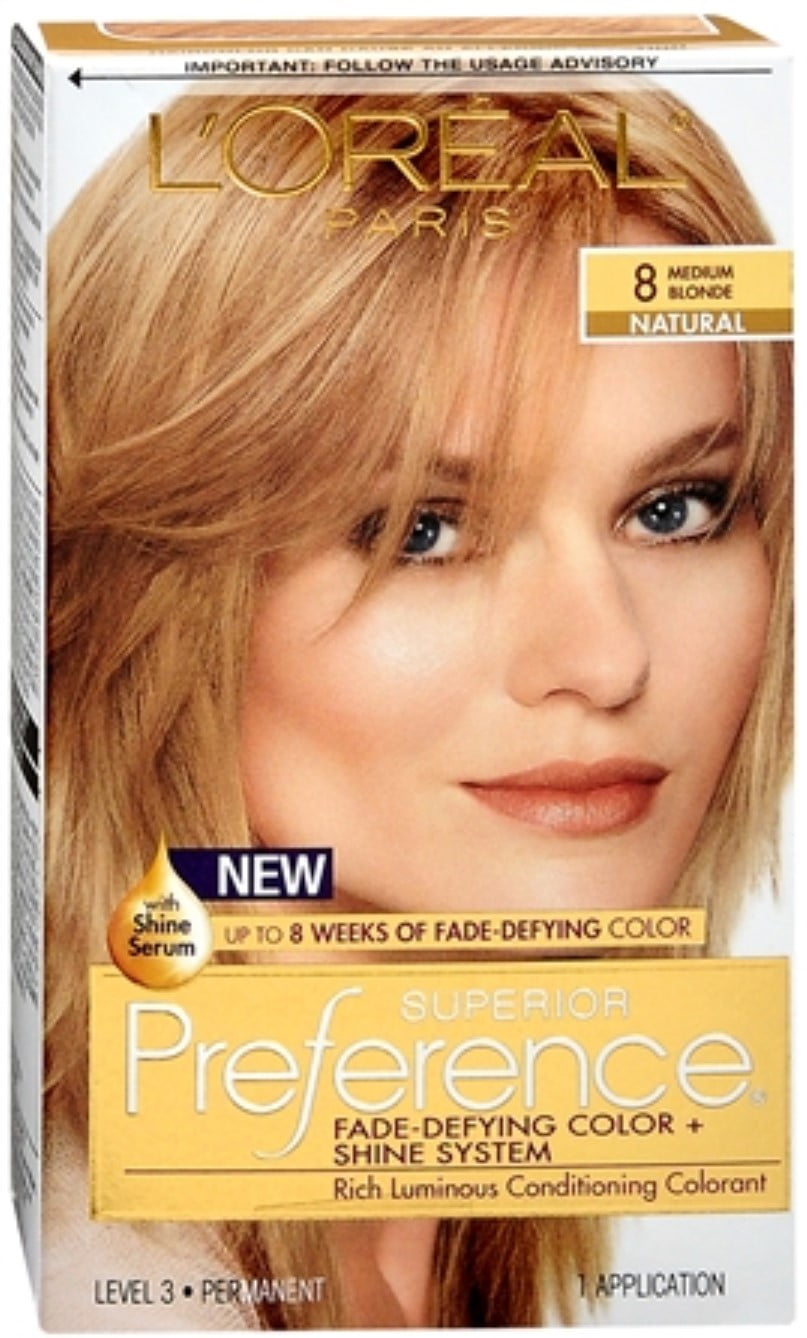 Bladeren verzamelen argument gokken 3 Pack - L'Oreal Superior Preference Permanent Hair Color, 8 Medium Blonde  (Natural) 1 ea - Walmart.com