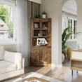 thumbnail image 7 of 6-Tier Corner Storage Cabinet with Doors – Space-Saving Floor Shelf for Bathroom, Kitchen, Living Room, Multi-Purpose Organizer for Small Spaces, 7 of 7