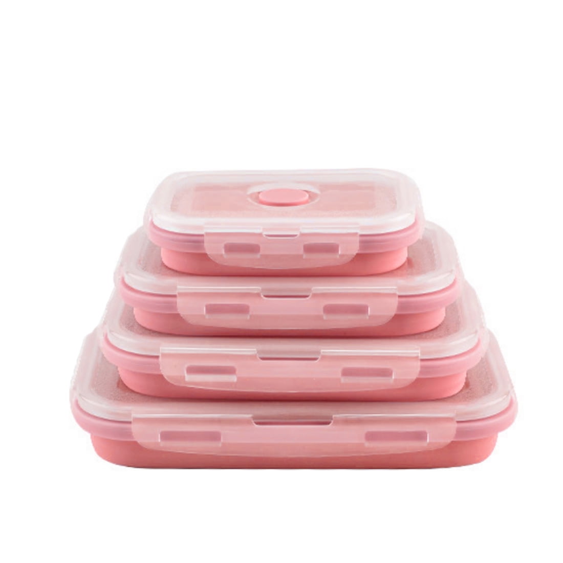 4Pcs Rectangle Silicone Collapsible Food Storage Containers with Lids