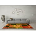 thumbnail image 3 of Ahgly Company Machine Washable Indoor Square Patchwork Yellow Transitional Area Rugs, 4' Square, 3 of 4