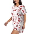 thumbnail image 2 of Fotbe Red Lips Print Pajama Set for Women 2 Piece Loungewear Short Sleeve Tops and Shorts Set Soft Sleepwear-Medium, 2 of 7