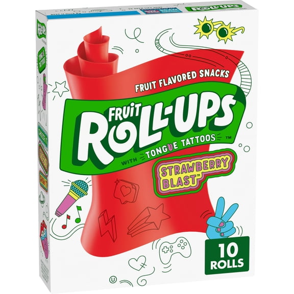 Fruit Roll-Ups Fruit Flavored Snacks, Strawberry Blast, 10 Ct, 5 oz