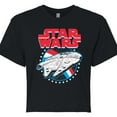 thumbnail image 3 of Star Wars - Millennium Falcon Americana - Juniors Cropped Tee, 3 of 5