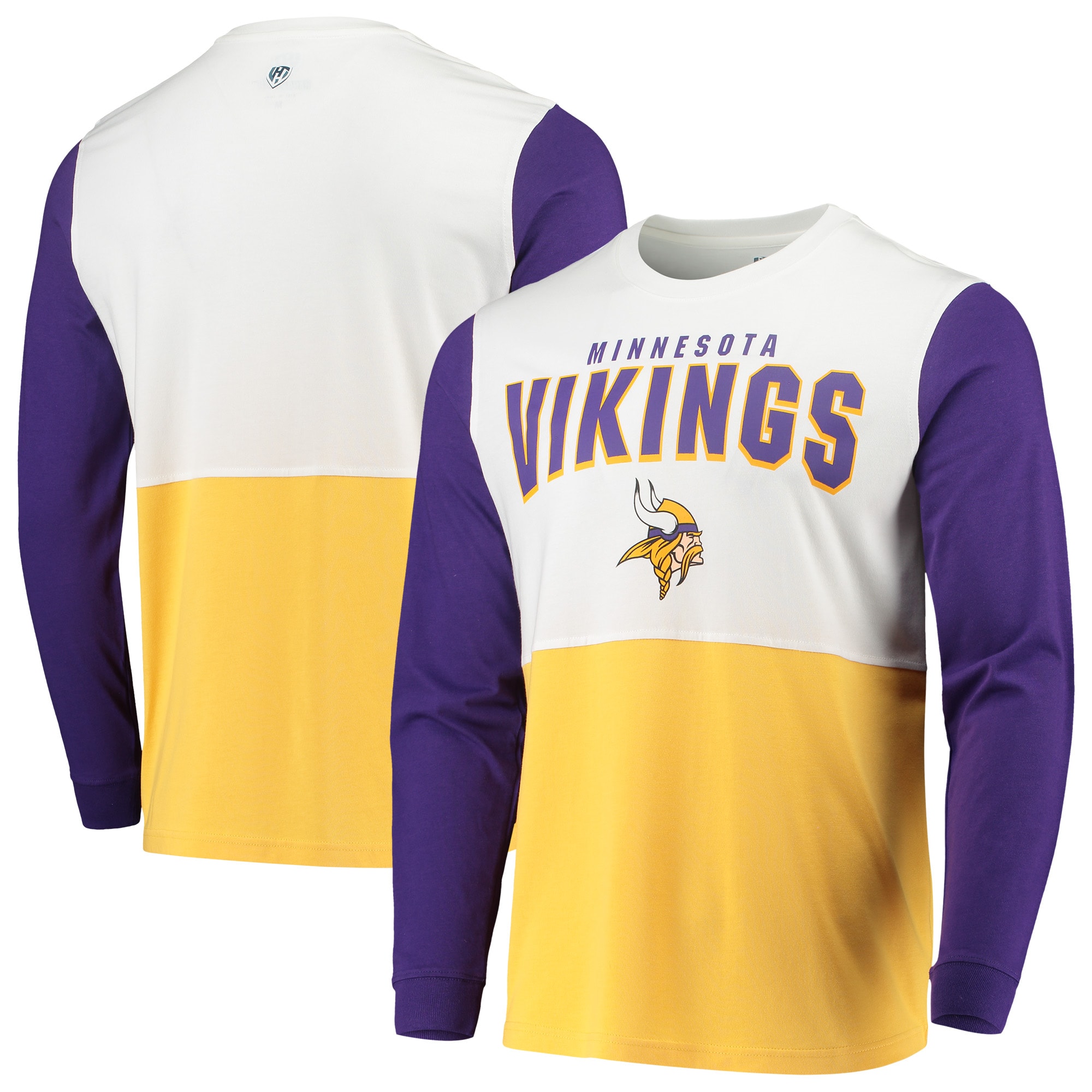 Minnesota Vikings Hands High Change Up Long Sleeve TShirt White/Gold