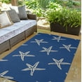 thumbnail image 3 of 3' x 5' Simply Daisy Starfish Beach Style Chenille Area Rug, Nautical Navy, 3 of 4
