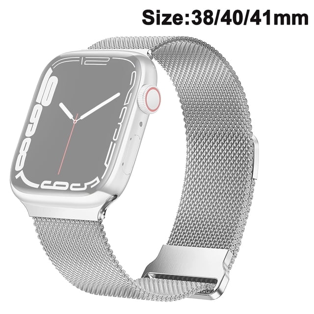 Magnetic Band Compatible with Apple Watch Mesh Milanese Strap with Adjustable Loop, Metal Wristband for Applicable applewatch strap