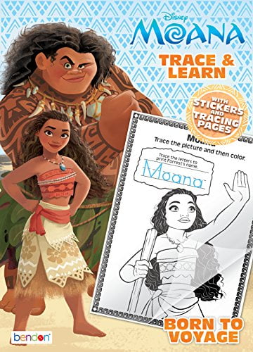 Disney Moana 48-Page Color and Trace Activity Book with 8 Tracing ...