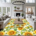 thumbnail image 3 of 5'x8' Area Rugs, Sunflower Indoor Outdoor Area Rug for Living Room Bedroom, Farmhouse Summer Botanical Watercolor Washable Bathroom Rugs Kitchen Floor Carpet Mats Home Decor Aesthetic, 3 of 8