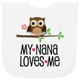 thumbnail image 2 of Inktastic My Nana Loves Me Owl Baby Terry Cloth Bib, 2 of 3