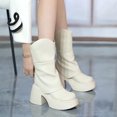 thumbnail image 6 of Fesfesfes Women's Boots Fall And Winter Boots Lined Anti-Slip Ankle Boots Outdoor Slip-On Waterproof Booties Comfort Shoes Boots For Women 6(37), 6 of 8