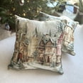 thumbnail image 5 of STP GOODS Winter Scene Throw Pillow with Insert 18x18” (45x45 cm) Square Tapestry Pillow Sofa Cushion Decorative Couch Cushion for Sofa Living Room Bedroom Christmas Decor, Beige, 5 of 7