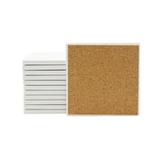 Creative Hobbies Ceramic Tiles for Crafts and Coasters - 4" Square Tiles with Cork Backers | 12 Pack