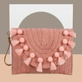 thumbnail image 5 of Woven Wicker Clutch Bag Straw Purse For Girls Summer Beach Crossbody Handbags with Adjustable Shoulder Strap, 5 of 6