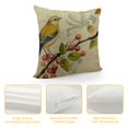 thumbnail image 4 of Qinduosi Throw Pillow Cover Spring Vintage Watercolor Birds Flowers Green Plants Home Decor Pillowcase Square Cushion Cover for Sofa Bed Couch White, 4 of 5