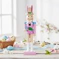 thumbnail image 6 of Cute Traditional Rabbit Wooden Nutcracker 10 Inch Easter Wood Decorative Bunny Figurine Ornament for Spring Home Decor Collectible Gifts (Pink), 6 of 10