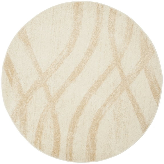SAFAVIEH Adirondack Isidor Geometric Area Rug, Cream/Champagne, 4' x 4' Round