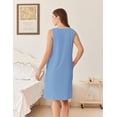 thumbnail image 5 of Ekouaer Womens Cotton Nightgown Sleeveless Night Gown Cooling Nightshirts Organic Cotton Dress with Pockets, 5 of 6