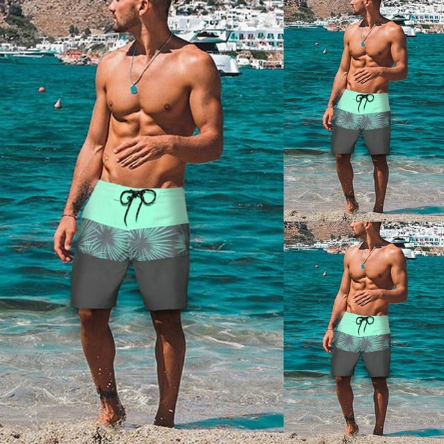 DPTALR Men Casual Printing Waterproof Beach Surfing Swimming Loose Short Pants