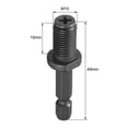 thumbnail image 2 of Uxcell 3/8"-24UNF Thread Keyless Drill Chuck Adapter Hex Shank, 2 of 3